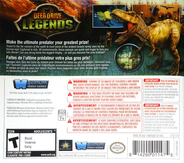 Deer Drive Legends — box-2D-back (US)