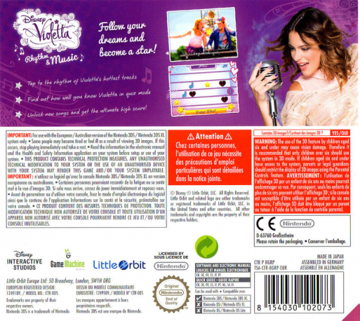 Disney Violetta - Rhythm & Music — box-2D-back (EU)