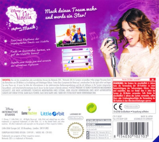 Disney Violetta - Rhythm & Music — box-2D-back (DE)