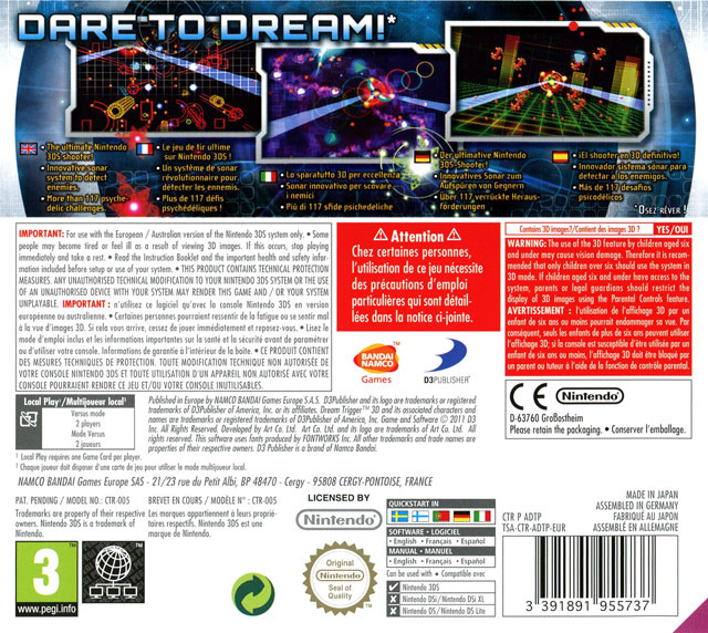 Dream Trigger 3d — box-2D-back (FR)