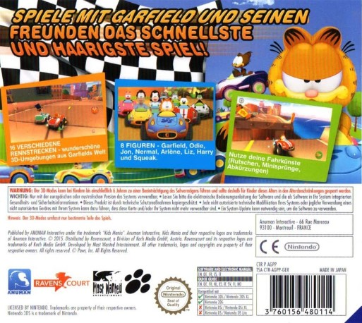 Garfield Kart — box-2D-back (DE)