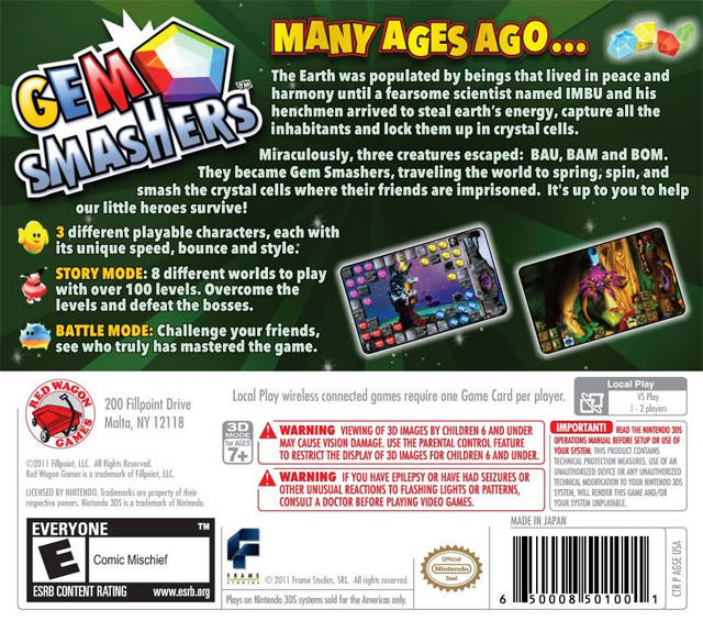 Gem Smashers — box-2D-back (US)