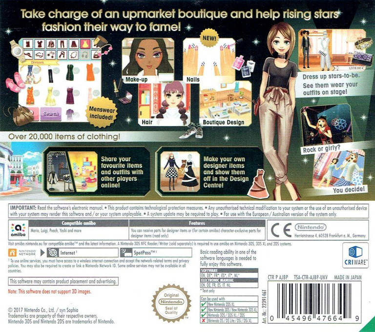 Nintendo presents - New Style Boutique 3 - Styling Star — box-2D-back (EU)