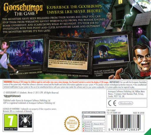 Goosebumps - The Game — box-2D-back (EU)