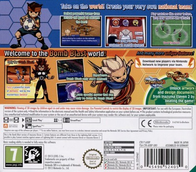 Inazuma Eleven 3: Bomb Blast — box-2D-back (EU)