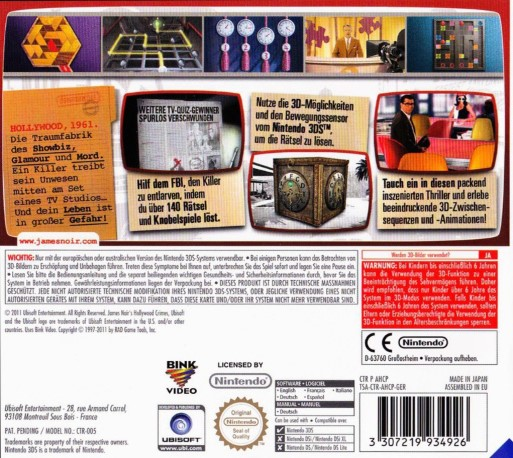 James Noir's Hollywood Crimes — box-2D-back (DE)