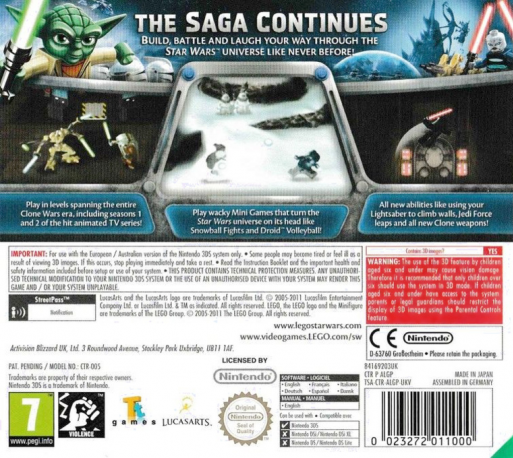 LEGO Star Wars III : The Clone Wars — box-2D-back (EU)