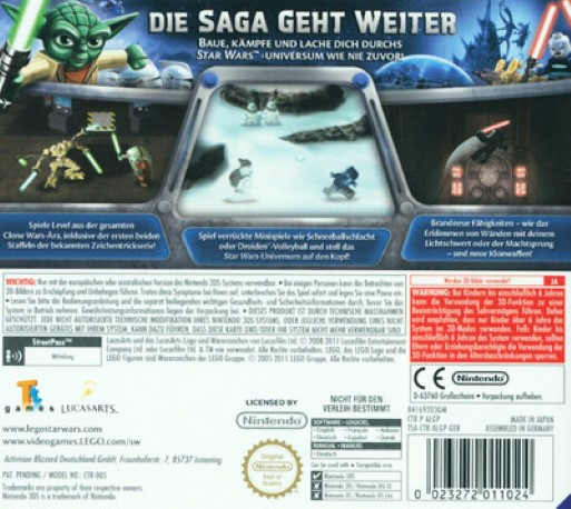 LEGO Star Wars III : The Clone Wars — box-2D-back (DE)
