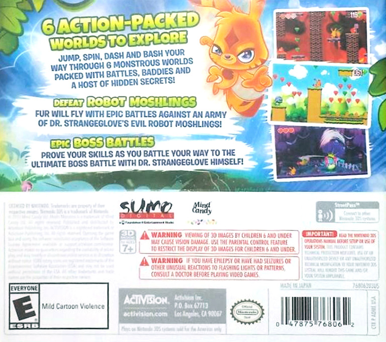 Moshi Monsters : Katsuma Unleashed — box-2D-back (US)