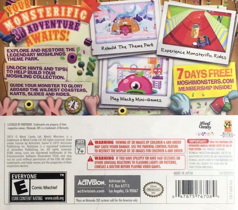 Moshi Monsters - Moshlings Theme Park — box-2D-back (US)