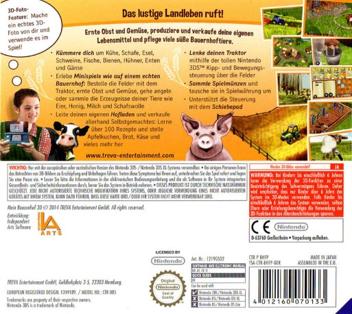 My Life On A Farm 3d — box-2D-back (DE)