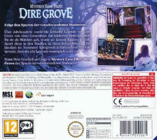Mystery Case Files : Dire Grove — box-2D-back (DE)