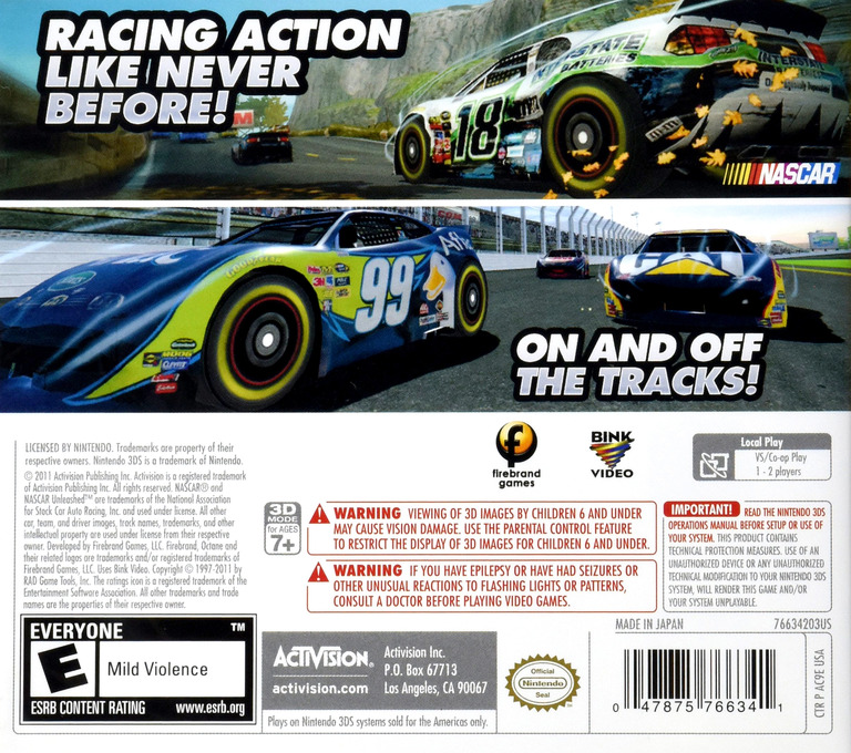 NASCAR Unleashed — box-2D-back (US)