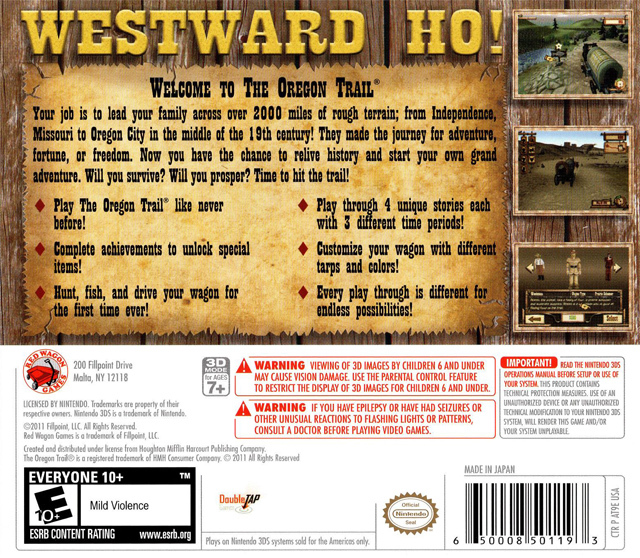 The Oregon Trail — box-2D-back (US)