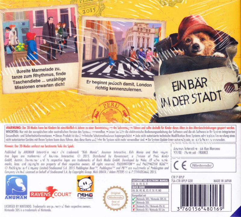 Paddington - Adventures In London — box-2D-back (DE)