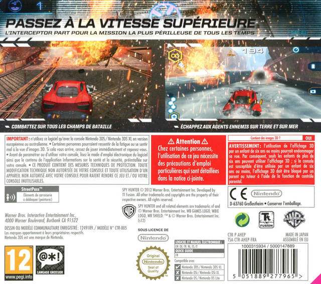 Spy Hunter — box-2D-back (FR)