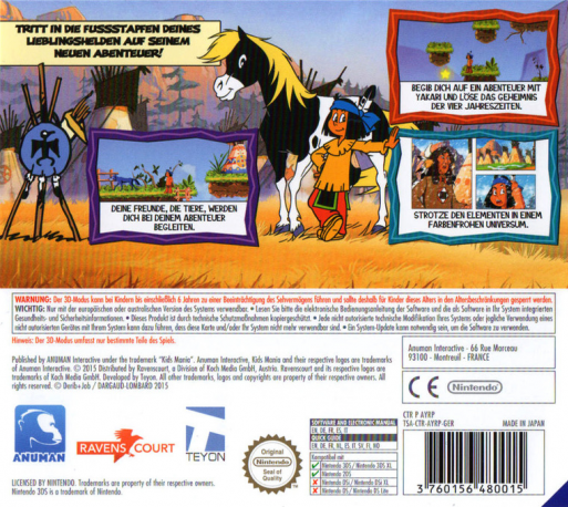 Yakari - The Mystery Of Four Seasons — box-2D-back (DE)
