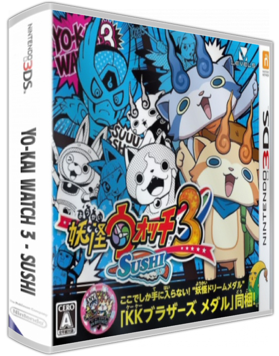 Yo-kai Watch 3 - Sushi — box-3D (JP)