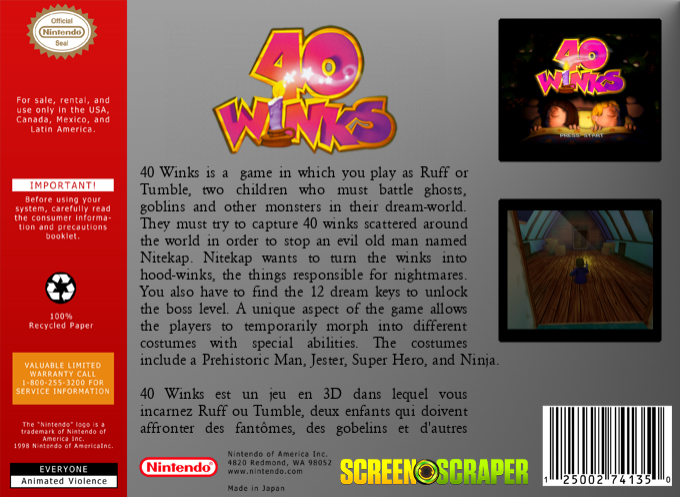 40 Winks — box-2D-back (SS)