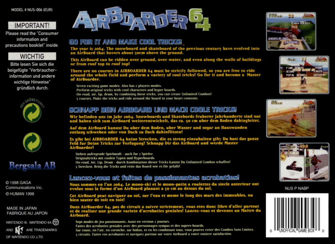 Air Boarder 64 — box-2D-back (EU)