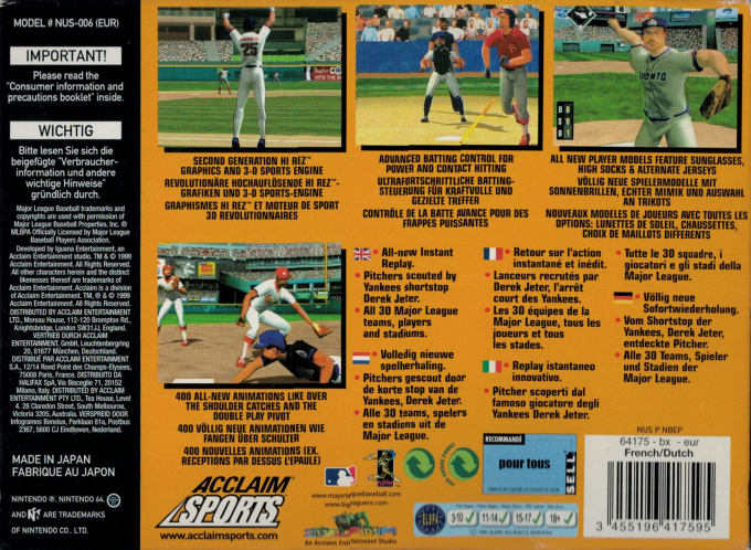 All-star Baseball 2000 — box-2D-back (EU)