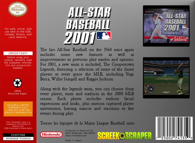 All-star Baseball 2001 — box-2D-back (SS)