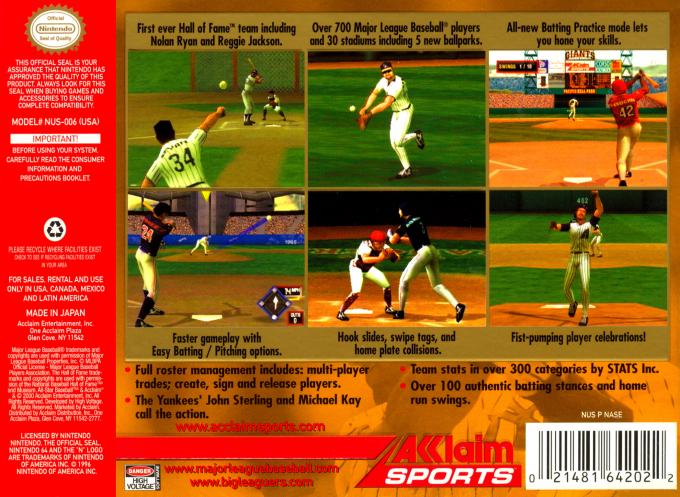 All-star Baseball 2001 — box-2D-back (US)
