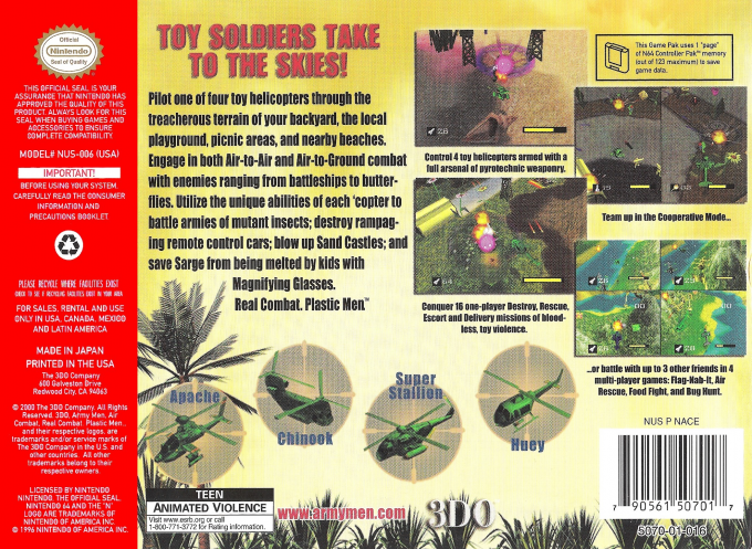 Army Men - Air Combat — box-2D-back (US)