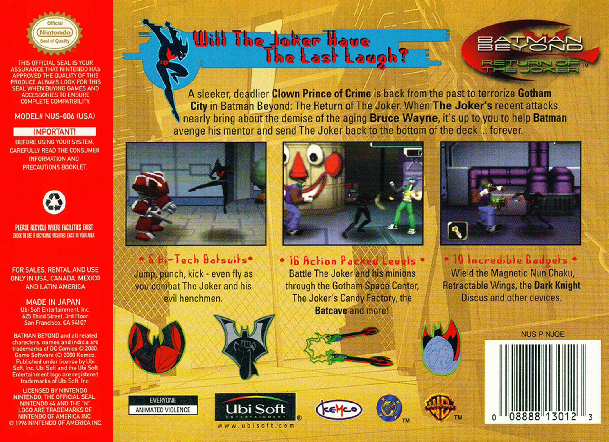 Batman of the Future - Return of the Joker — box-2D-back (US)