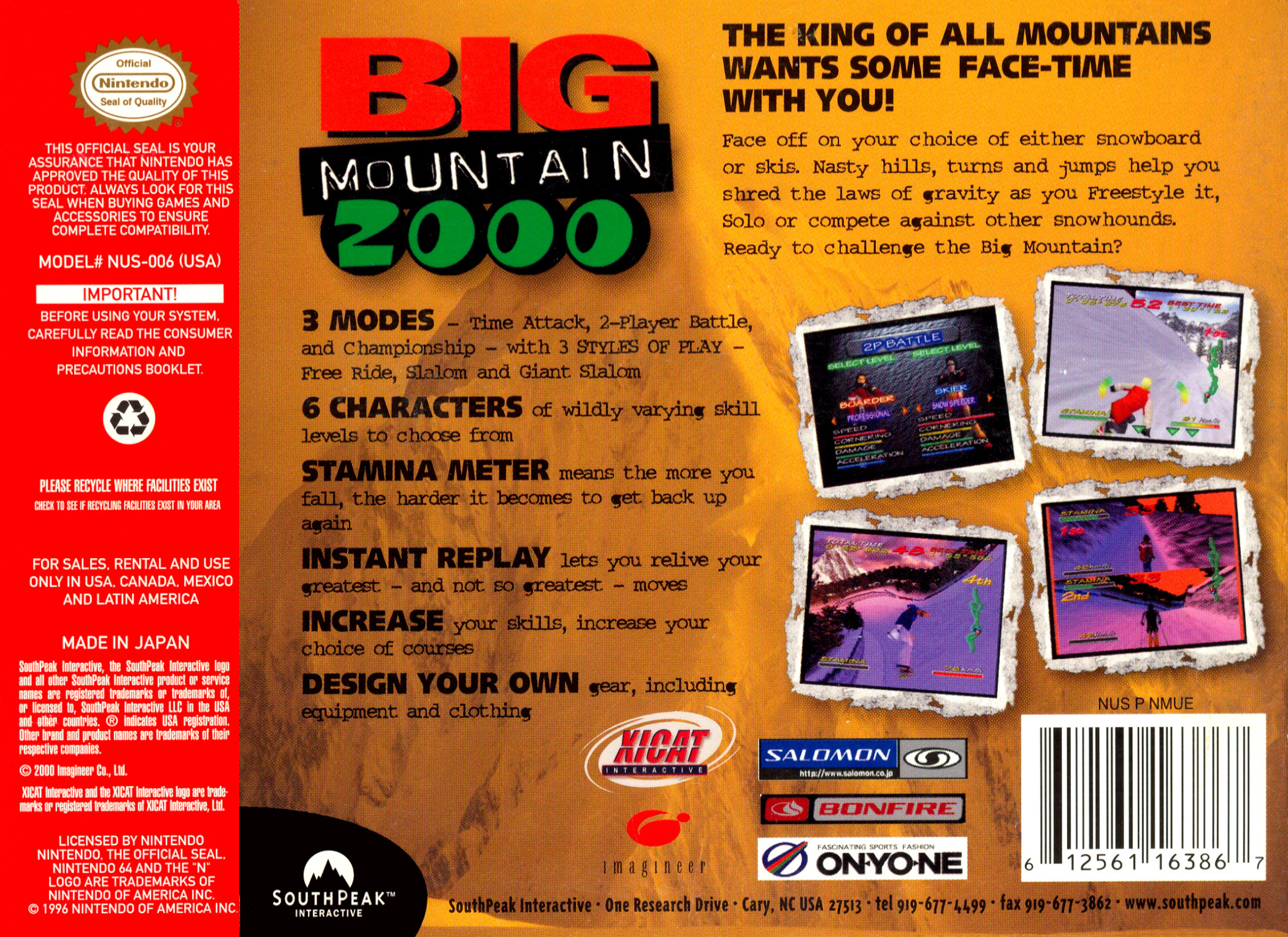 Big Mountain 2000 — box-2D-back (US)