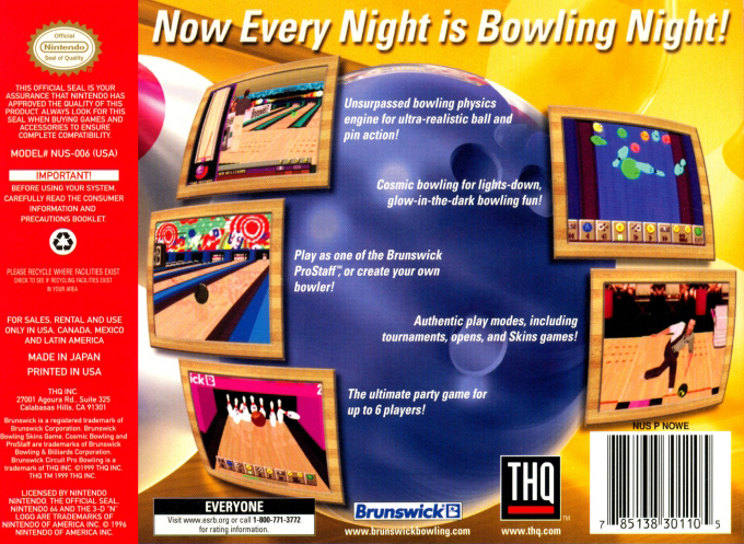 Brunswick Circuit Pro Bowling — box-2D-back (US)
