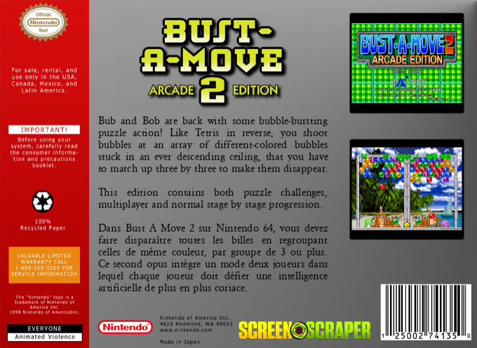 Bust-a-move 2 - Arcade Edition — box-2D-back (SS)