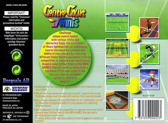 Centre Court Tennis — box-2D-back (EU)