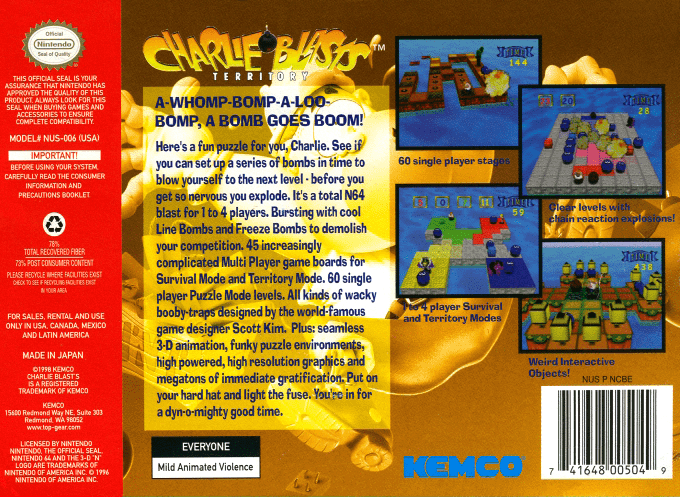 Charlie Blast's Territory — box-2D-back (US)