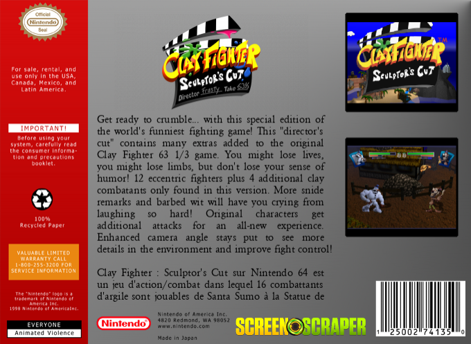 Clay Fighter - Sculptor's Cut — box-2D-back (SS)