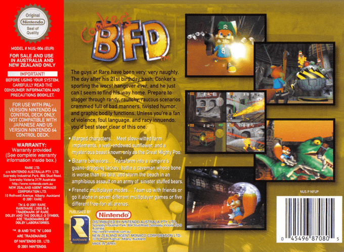Conker's Bad Fur Day — box-2D-back (AU)