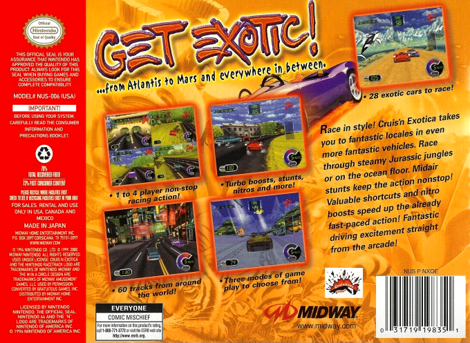 Cruis'n Exotica — box-2D-back (US)