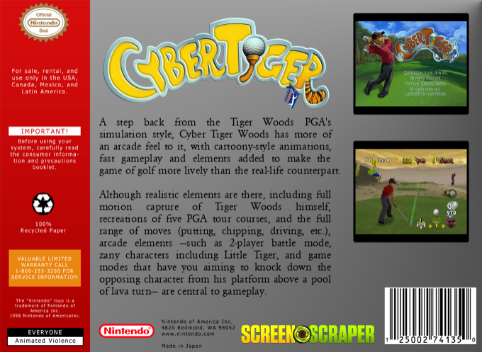 Cyber Tiger — box-2D-back (SS)