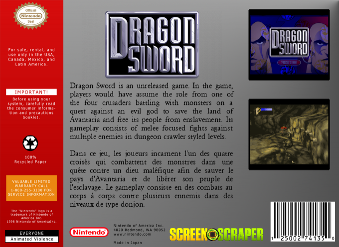 Dragon Sword 64 — box-2D-back (SS)