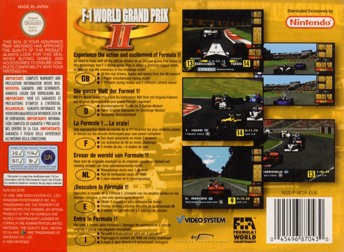 F-1 World Grand Prix 2 — box-2D-back (EU)