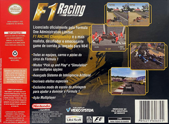 F1 Racing Championship — box-2D-back (BR)