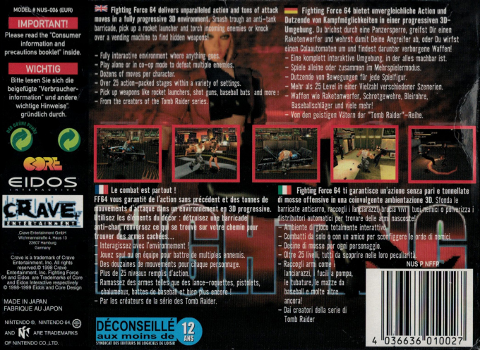 Fighting Force 64 — box-2D-back (EU)