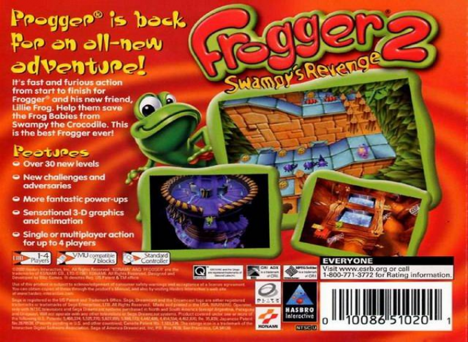 Frogger 2 - Swampy's Revenge — box-2D-back (US)