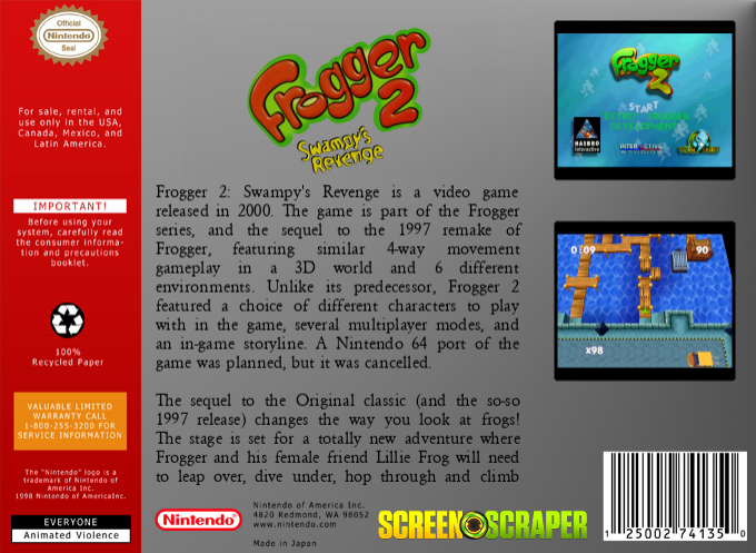 Frogger 2 - Swampy's Revenge — box-2D-back (SS)