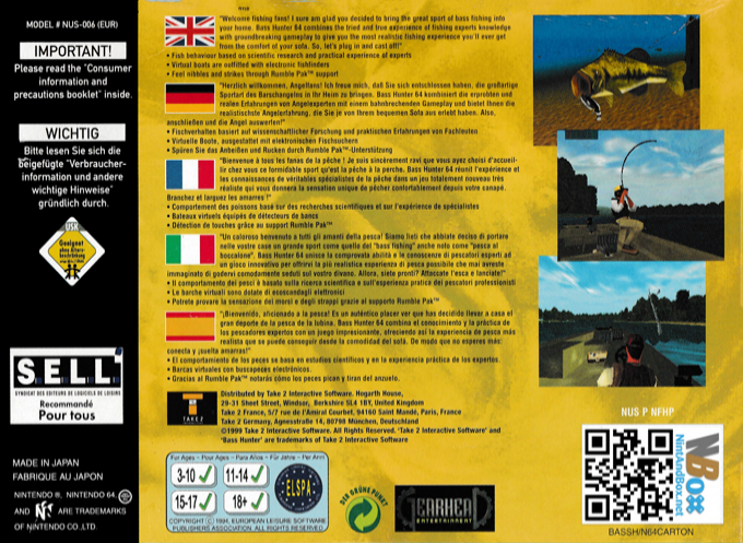 Bass Hunter 64 — box-2D-back (EU)