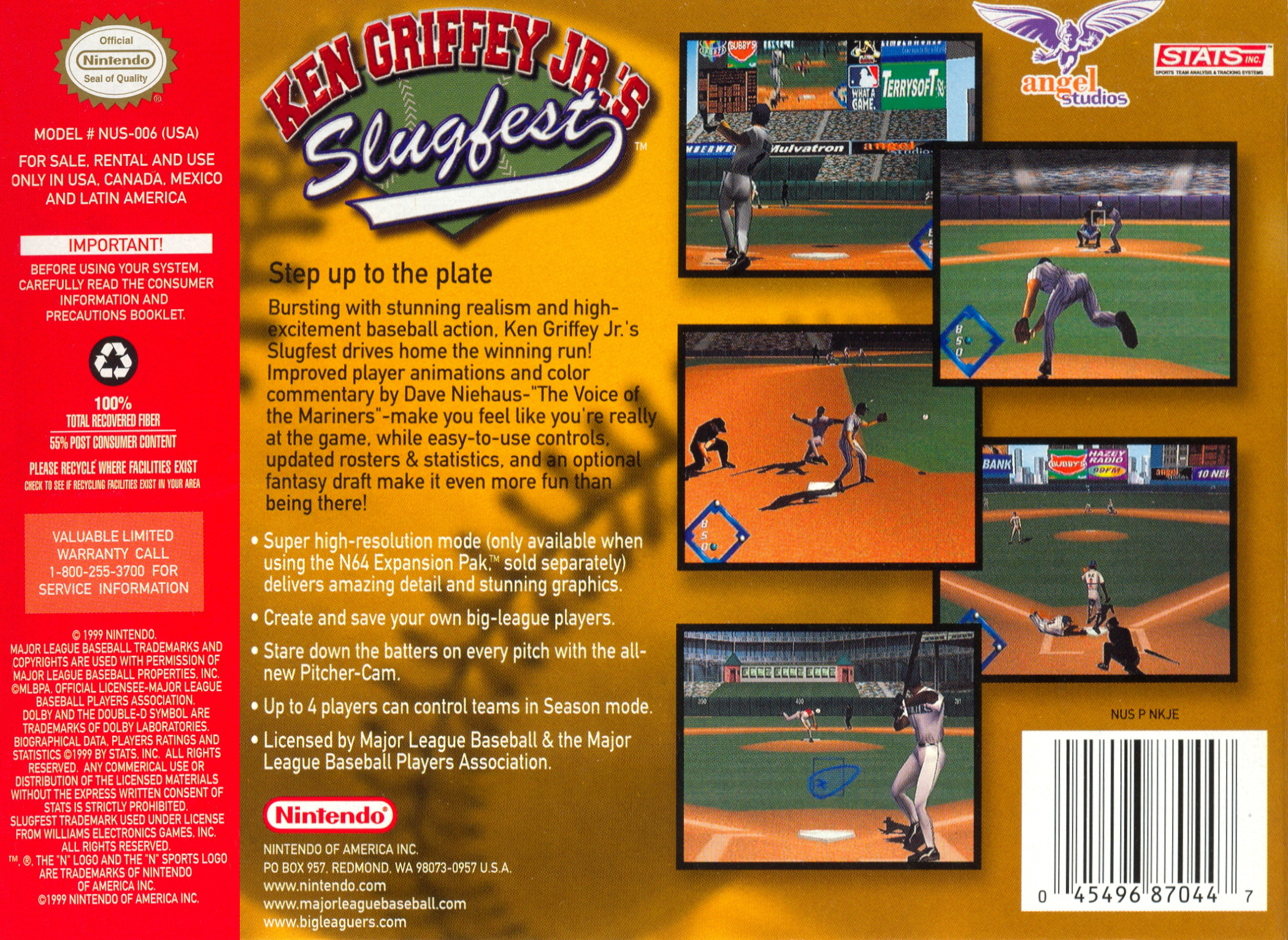 Ken Griffey Jr.'s Slugfest — box-2D-back (US)