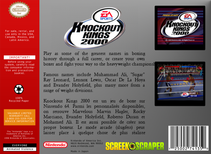 Knockout Kings 2000 — box-2D-back (SS)