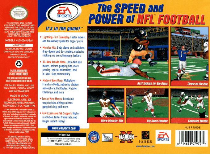 Madden Nfl 2000 — box-2D-back (US)