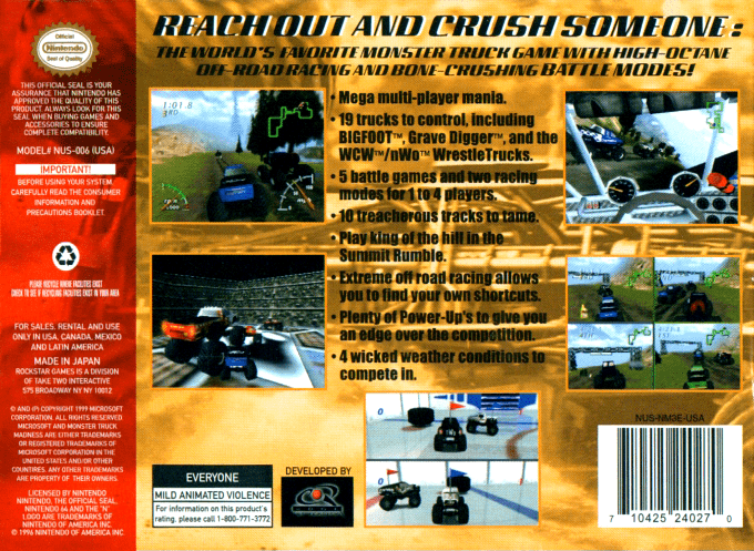 Monster Truck Madness 64 — box-2D-back (US)