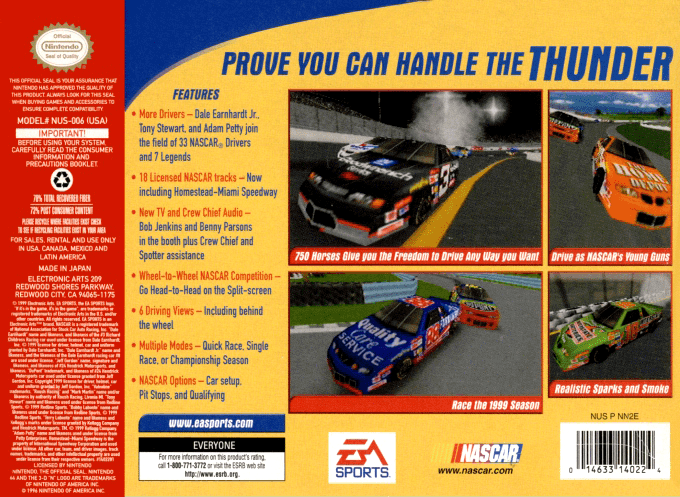 Nascar 2000 — box-2D-back (US)